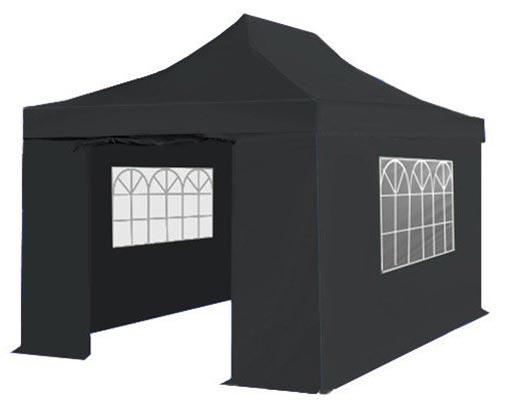 Partytent zwart 3x4,5 mtr.